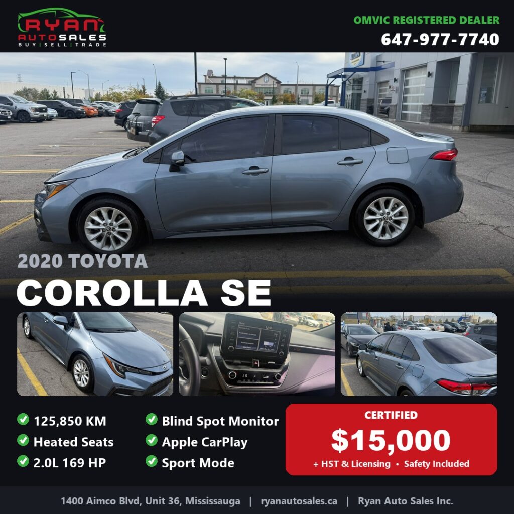 2020 Toyota Corolla SE – Sporty, Reliable & Fuel-Efficient